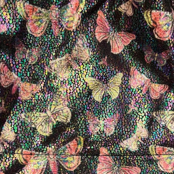 NWT QUEEN OF SPARKLES women’s Butterfly Print Iridescent Butterfly Skort size M - Picture 6 of 9